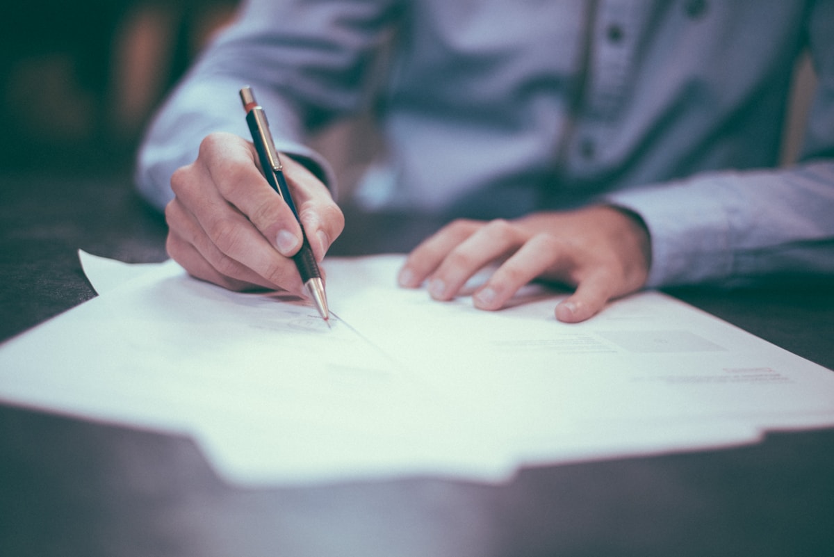 Legal professionals reviewing documents together